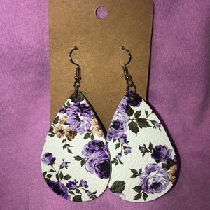 Faux Leather earrings. NWOT.